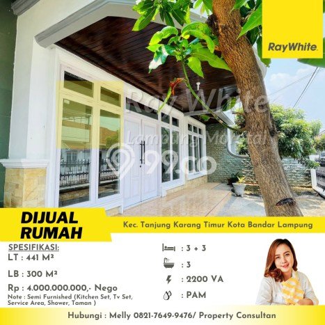 Rumah Eksklusif Dijual LT 441m2 di Tanjung Karang Timur, Bandar Lampung Rumah Eksklusif Dijual LT 441m2 di Tanjung Karang Timur, Bandar Lampung