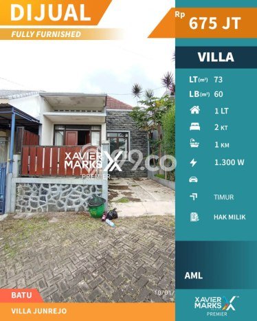 Vila Berkembang Kawasan Junrejo, Luas 73m2m², Dekat ke Junrejo, Batu, Batu Vila Berkembang Kawasan Junrejo, Luas 73m2m², Dekat ke Junrejo, Batu, Batu