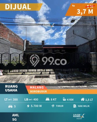 Unit Komersial Dijual di Lowokwaru Malang Luas Tanah 388m2, Luas Bangunan 400m2 Unit Komersial Dijual di Lowokwaru Malang Luas Tanah 388m2, Luas Bangunan 400m2