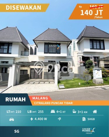 Rumah sewa siap pakai 4 Kamar Tidur di Tidar, Malang Rumah sewa siap pakai 4 Kamar Tidur di Tidar, Malang