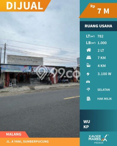Unit Komersial Dijual di Malang LT 782m2 & LB 1000m2 Unit Komersial Dijual di Malang LT 782m2 & LB 1000m2