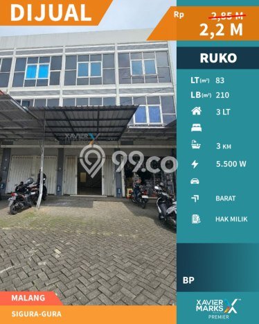 Ruko Usaha Dijual di Lowokwaru Malang LT 83m2 & LB 210m2 Ruko Usaha Dijual di Lowokwaru Malang LT 83m2 & LB 210m2