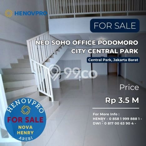 Dijual! Kantor di Central Park Jakarta Barat LT 123m2 / LB 123m2 Kawasan Bisnis Dijual! Kantor di Central Park Jakarta Barat LT 123m2 / LB 123m2 Kawasan Bisnis