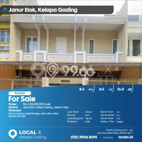 Hunian Eksklusif Siap Huni LT 153m2 di Kelapa Gading, Jakarta Utara Hunian Eksklusif Siap Huni LT 153m2 di Kelapa Gading, Jakarta Utara