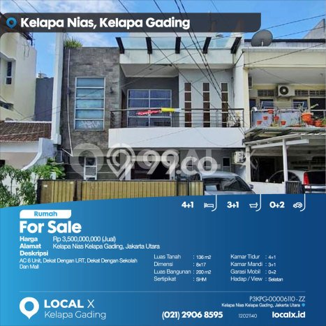 Siap Huni Rumah Mewah 4 Kamar di Kelapa Gading Dekat ke Mana Pun Siap Huni Rumah Mewah 4 Kamar di Kelapa Gading Dekat ke Mana Pun