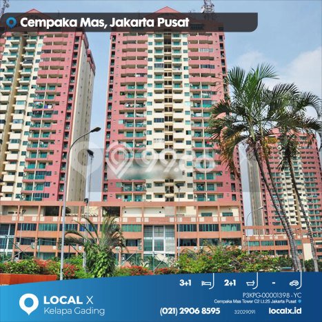 Siap Huni Apartemen di Jakarta Pusat 3 Kamar & 2 Kamar Mandi, Luas 94m2 Siap Huni Apartemen di Jakarta Pusat 3 Kamar & 2 Kamar Mandi, Luas 94m2