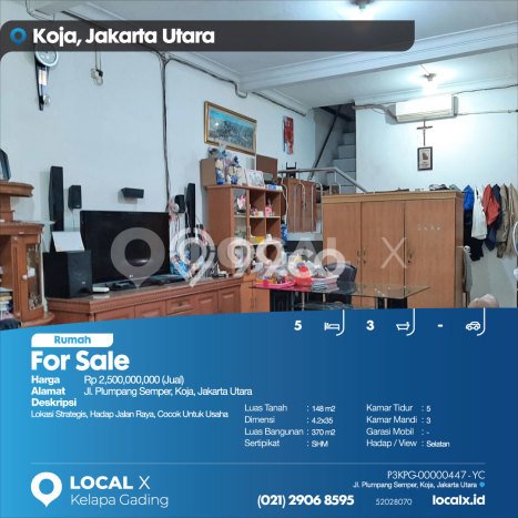 Dijual Hunian Rumah Nyaman 5 Kamar di Semper, Jakarta Utara Dijual Hunian Rumah Nyaman 5 Kamar di Semper, Jakarta Utara