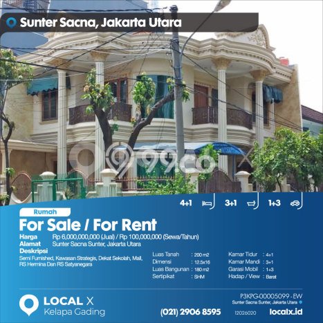Jarang Ada! Rumah Sewa 4 Kamar Bagus Siap Huni Sunter Jarang Ada! Rumah Sewa 4 Kamar Bagus Siap Huni Sunter