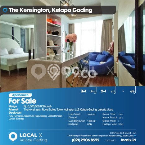 Dijual Apartemen Prestisius di Kelapa Gading, Jakarta Utara 3 Kamar Tidur Dijual Apartemen Prestisius di Kelapa Gading, Jakarta Utara 3 Kamar Tidur