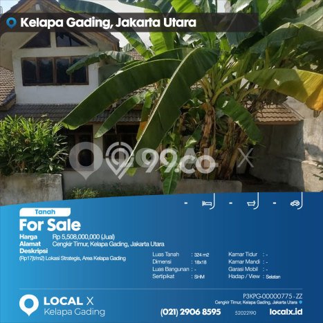 Jarang Ada! Tanah di Kelapa Gading Punya Luas 324m2 SHM Jarang Ada! Tanah di Kelapa Gading Punya Luas 324m2 SHM