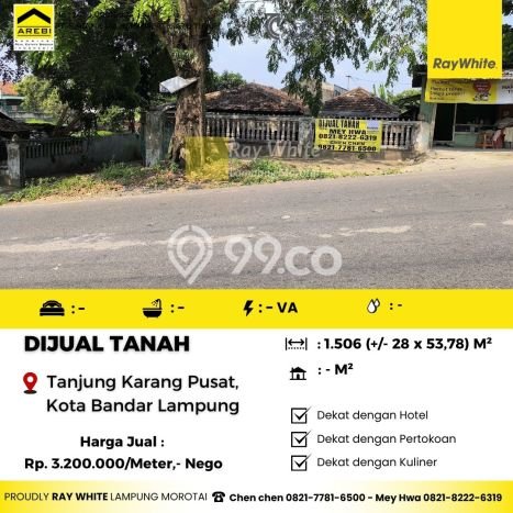 Lahan Kosong Dijual di Bandar Lampung dengan Area 1506m2 Lahan Kosong Dijual di Bandar Lampung dengan Area 1506m2