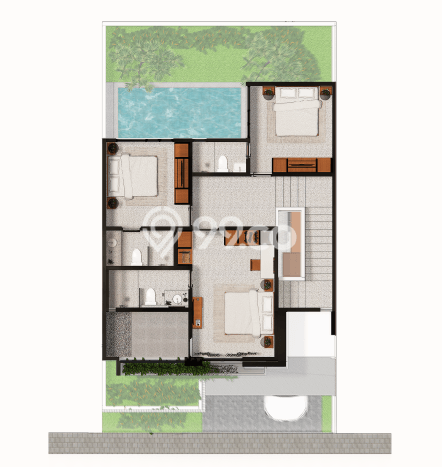 Vila di , Dimensi 135m2m², Akses ke fasilitas publik Vila di , Dimensi 135m2m², Akses ke fasilitas publik