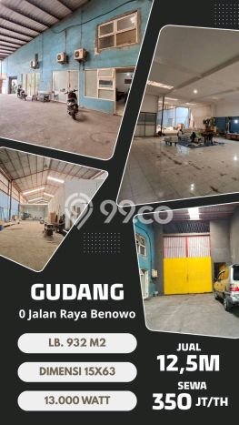 Gudang Bagus LT 1000m2 LB 932m2 Dijual di Benowo Surabaya Gudang Bagus LT 1000m2 LB 932m2 Dijual di Benowo Surabaya