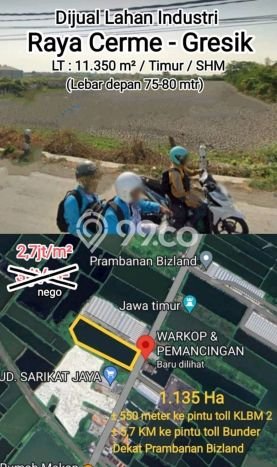 Tanah Kavling untuk Dijual di Cerme Gresik 11350m2 Tanah Kavling untuk Dijual di Cerme Gresik 11350m2
