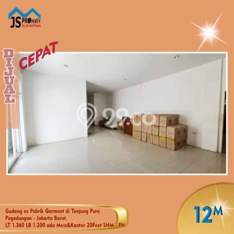 Unit Gudang Dijual di Jakarta Barat LT 1360m2 & LB 1200m2 Unit Gudang Dijual di Jakarta Barat LT 1360m2 & LB 1200m2