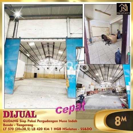 Gudang Dijual di Benda Tangerang dengan LB 420m2 Gudang Dijual di Benda Tangerang dengan LB 420m2