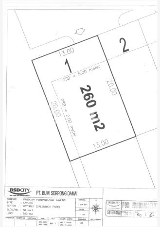 Tanah Kawasan BSD Green Wich, Luas 260m², Akses Strategis, Area Berkembang Tanah Kawasan BSD Green Wich, Luas 260m², Akses Strategis, Area Berkembang