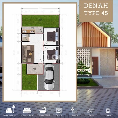 Rumah Minimalis Terbaik Siap Huni di Godean LT 70m2 Rumah Minimalis Terbaik Siap Huni di Godean LT 70m2