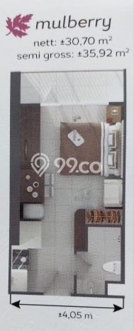Unit Apartemen Dijual di Cidadap, Bandung, dengan 1 Bedroom, 1 Bathroom Unit Apartemen Dijual di Cidadap, Bandung, dengan 1 Bedroom, 1 Bathroom