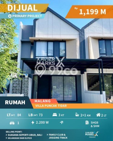 Jual Rumah Modern 3 KT di Villa Puncak Tidar, Malang Jual Rumah Modern 3 KT di Villa Puncak Tidar, Malang