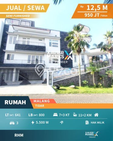 Rumah Elit Modern Tanpa Renovasi di Dieng Tidar Malang Rumah Elit Modern Tanpa Renovasi di Dieng Tidar Malang