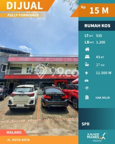 Dijual Kost 43 Kamar di Malang untuk Aset Anda Dijual Kost 43 Kamar di Malang untuk Aset Anda