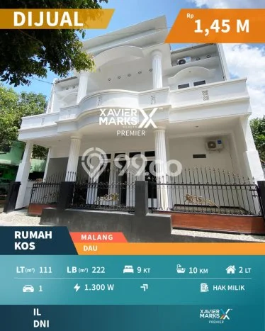 Unit Kost Dijual di Dau dengan 9 Kamar Tidur & Luas Bangunan 222m2 Unit Kost Dijual di Dau dengan 9 Kamar Tidur & Luas Bangunan 222m2