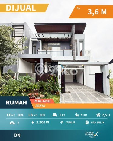 Dijual Rumah Luas Elegan Dengan View Eksklusif di Araya, Malang Dijual Rumah Luas Elegan Dengan View Eksklusif di Araya, Malang