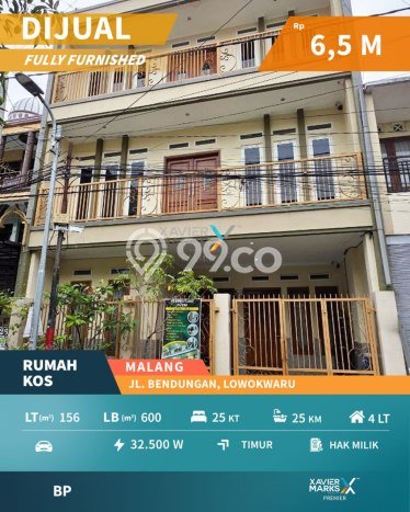 Unit Kost Dijual di Malang Kota dengan 25 Kamar Area Ramai Unit Kost Dijual di Malang Kota dengan 25 Kamar Area Ramai