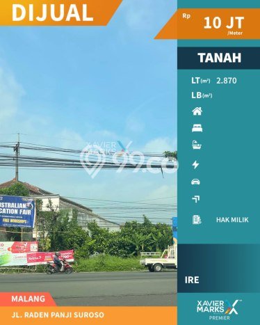 Tanah untuk Dijual Lokasi Blimbing, Malang Luas 2870m2 SHM Tanah untuk Dijual Lokasi Blimbing, Malang Luas 2870m2 SHM