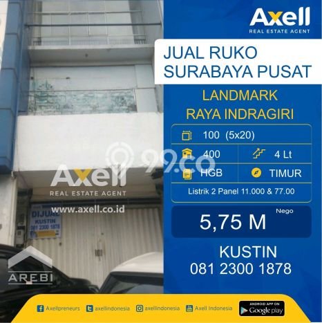 Ruko Dijual di Prime Area Surabaya Luas 400m2 Ruko Dijual di Prime Area Surabaya Luas 400m2