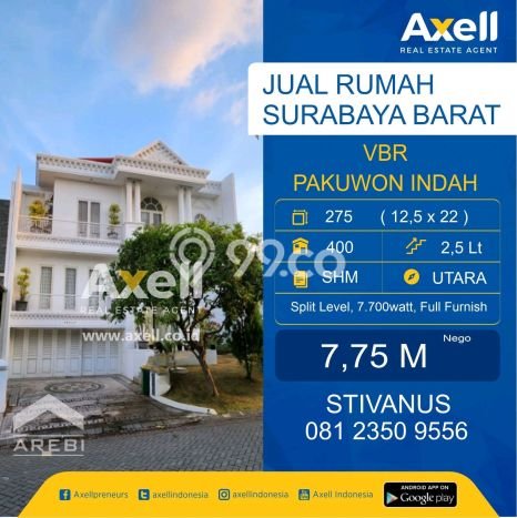 Rumah Mewah LB 400m2 Siap Pakai Desain Elegan di Pakuwon Indah, Surabaya Rumah Mewah LB 400m2 Siap Pakai Desain Elegan di Pakuwon Indah, Surabaya