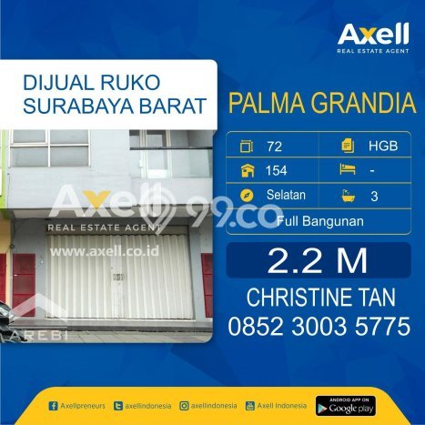 Ruko Dijual di Prime Area Surabaya Luas 154m2 Ruko Dijual di Prime Area Surabaya Luas 154m2