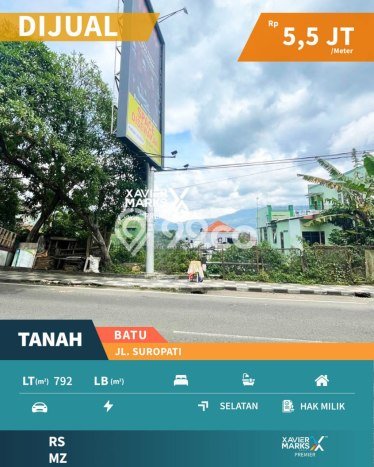 Lahan Kosong Dijual di Batu dengan Area 792m2 Lahan Kosong Dijual di Batu dengan Area 792m2
