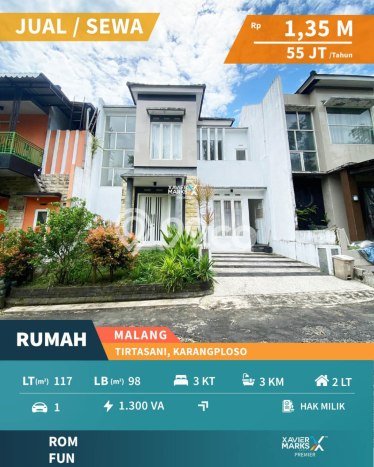For Sale Rumah 3 Kamar Lokasi Ideal Bagus dan Strategis di Karangploso For Sale Rumah 3 Kamar Lokasi Ideal Bagus dan Strategis di Karangploso