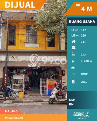 Dijual Komersial di Klojen Malang LT 112m2 / LB 220m2 Dijual Komersial di Klojen Malang LT 112m2 / LB 220m2