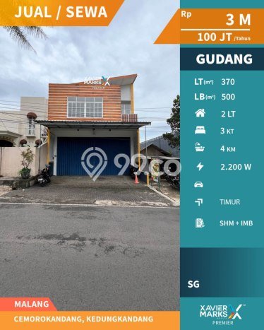 Gudang disewakan di Kedungkandang Malang dengan luas bangunan 500m2 Gudang disewakan di Kedungkandang Malang dengan luas bangunan 500m2