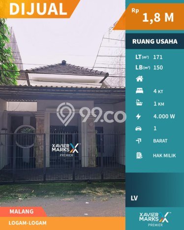 Unit Komersial Dijual di Blimbing Malang Luas Bangunan 150m2 Unit Komersial Dijual di Blimbing Malang Luas Bangunan 150m2
