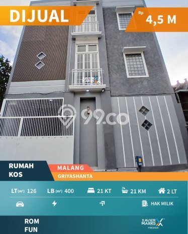 Rumah Kost Dijual Lokasi Lowokwaru, Malang, 21 Kamar Tidur, 21 Kamar Mandi, 400m2 Rumah Kost Dijual Lokasi Lowokwaru, Malang, 21 Kamar Tidur, 21 Kamar Mandi, 400m2