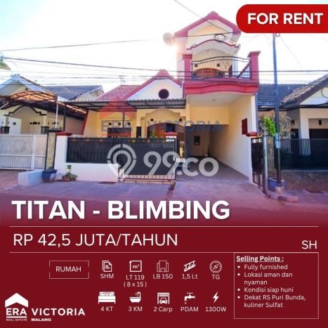 Sewa cepat rumah minimalis lokasi strategis 4 Kamar di Blimbing, Malang Sewa cepat rumah minimalis lokasi strategis 4 Kamar di Blimbing, Malang