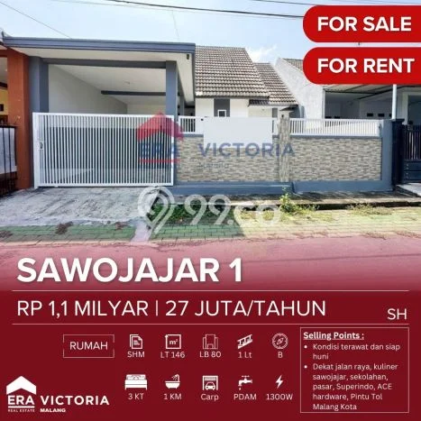 Lokasi strategis! Rumah siap pakai dikontrakkan di Kedungkandang LB 80m2 Lokasi strategis! Rumah siap pakai dikontrakkan di Kedungkandang LB 80m2