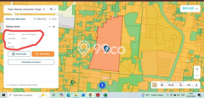Untuk Dijual Tanah di Balaraja Tangerang Luas 53000m2 SHM Untuk Dijual Tanah di Balaraja Tangerang Luas 53000m2 SHM