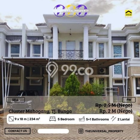 Jual Rumah Eksklusif 5 KT di Tanjung Merdeka, Makassar Jual Rumah Eksklusif 5 KT di Tanjung Merdeka, Makassar