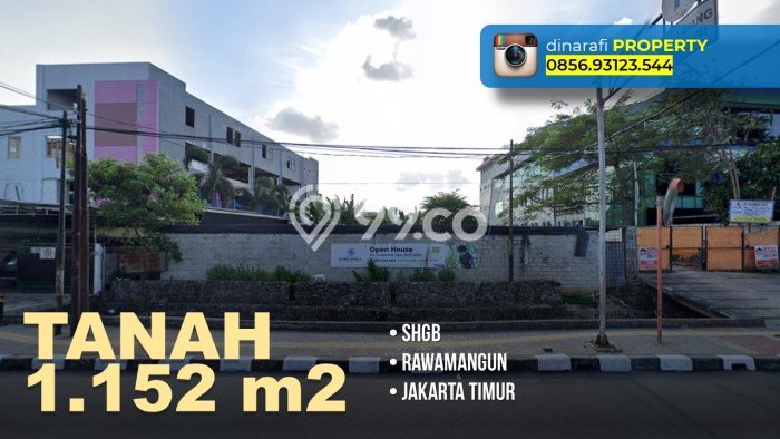 Dijual Tanah Lokasi Rawamangun, Jakarta Timur Seluas 1152m2 Dijual Tanah Lokasi Rawamangun, Jakarta Timur Seluas 1152m2