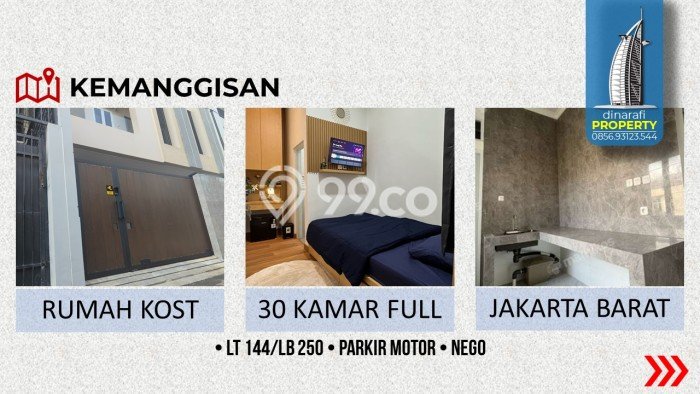 Rumah Kost untuk Dijual di Kemanggisan Punya 30 Kamar Rumah Kost untuk Dijual di Kemanggisan Punya 30 Kamar