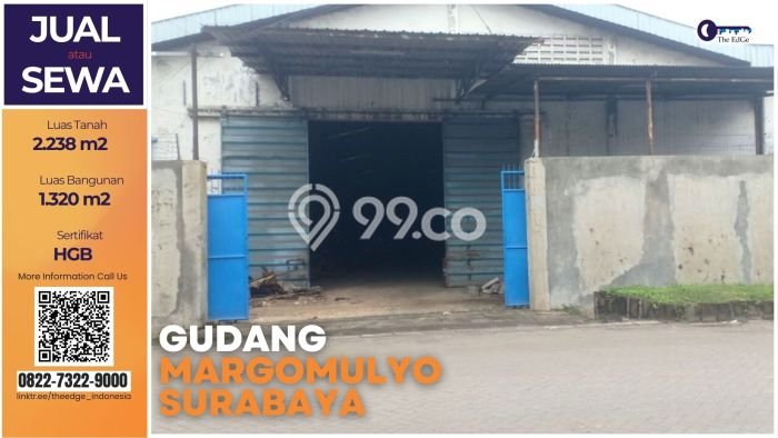 Gudang Bagus Dijual LB 2932m2 Lokasi Strategis Surabaya Area Cocok untuk Berbisnis Gudang Bagus Dijual LB 2932m2 Lokasi Strategis Surabaya Area Cocok untuk Berbisnis