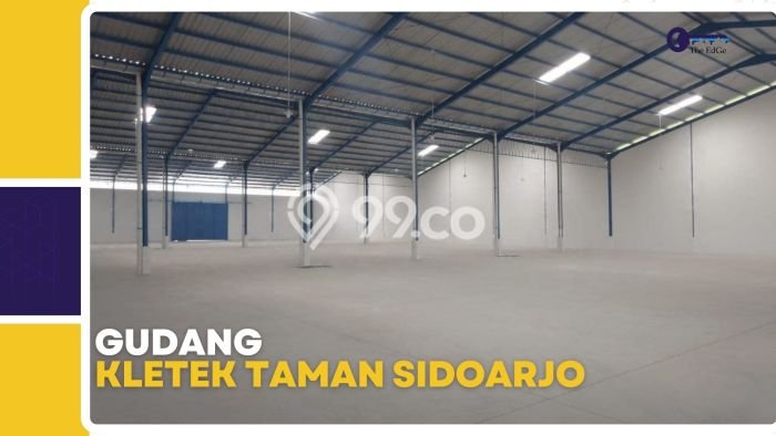 Gudang disewakan lokasi strategis Taman Sidoarjo 4406m2 Gudang disewakan lokasi strategis Taman Sidoarjo 4406m2