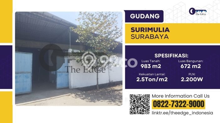 Unit Gudang Tersedia di Margomulyo Spesifikasi LB 672m2 Unit Gudang Tersedia di Margomulyo Spesifikasi LB 672m2