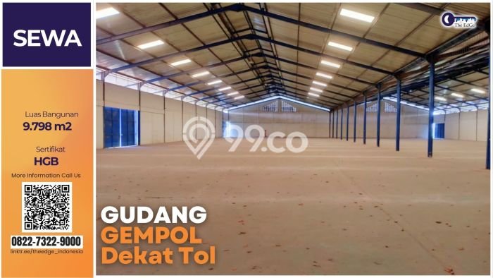 Unit Gudang disewakan di Gempol Pasuruan dengan LT 9798m2 / LB 9798m2 Unit Gudang disewakan di Gempol Pasuruan dengan LT 9798m2 / LB 9798m2