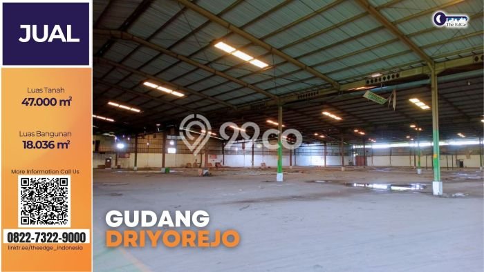 Gudang Usaha Dijual di Driyorejo Gresik LT 47000m2 & LB 18036m2 Gudang Usaha Dijual di Driyorejo Gresik LT 47000m2 & LB 18036m2